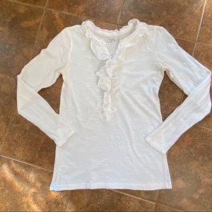 Ann Taylor Loft Creamy White LS Top